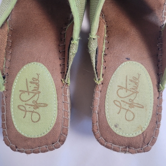 Life Stride Green Macrame Flower Racy Catepilar Wedge Sandal Size 8M - Picture 3 of 11